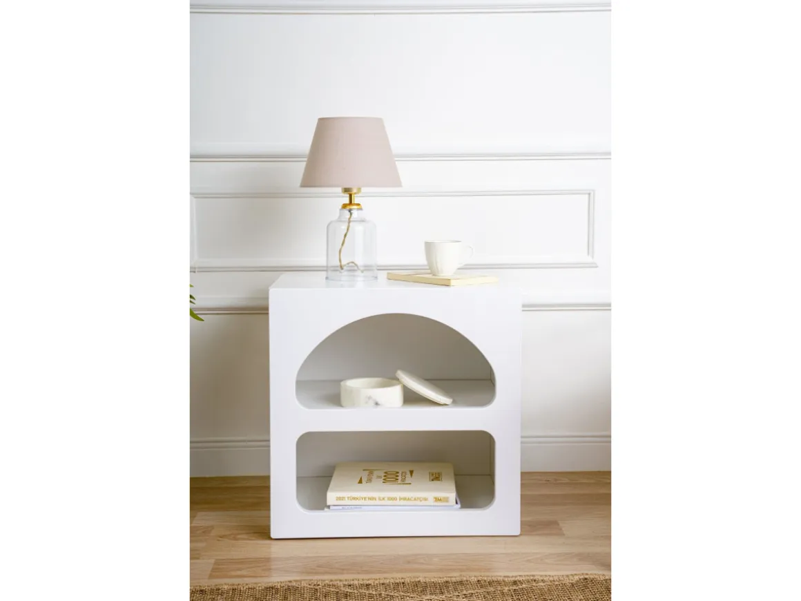 Table de chevet en bois "Lorin" 50 x 40 x 50 cm - Blanc