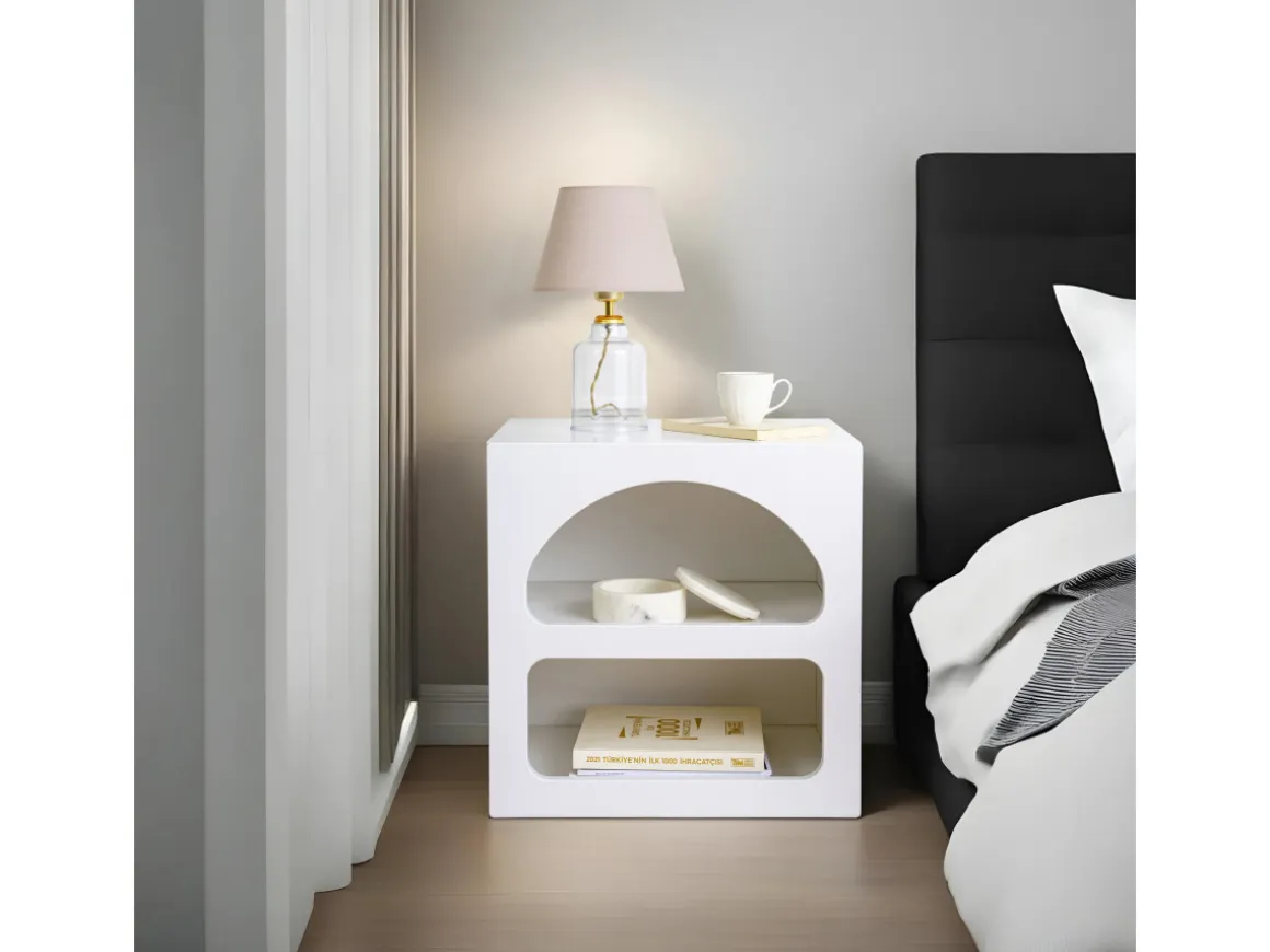 Table de chevet en bois "Lorin" 50 x 40 x 50 cm - Blanc