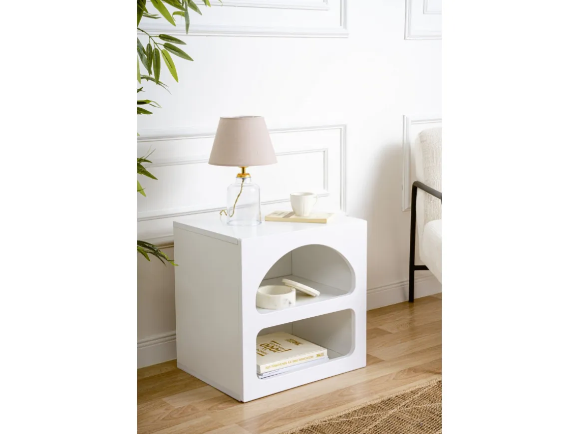 Table de chevet en bois "Lorin" 50 x 40 x 50 cm - Blanc