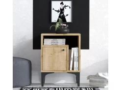 Table de chevet en bois "Nuno" - 40 x 35 x 55 cm - Beige