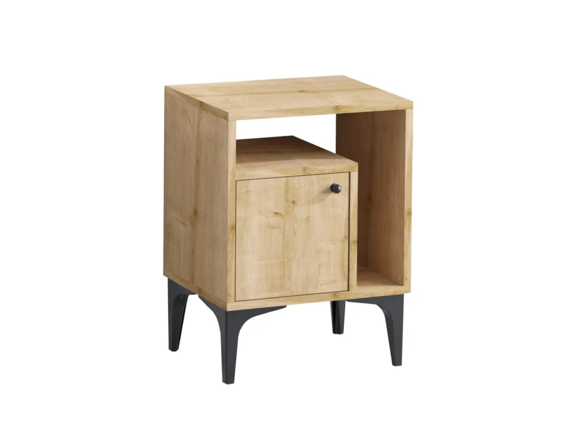 Table de chevet en bois "Nuno" - 40 x 35 x 55 cm - Beige