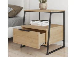 Table de chevet en bois "Pal" - 45 x 40 x 50 cm - Beige