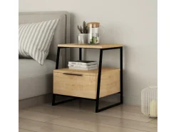 Table de chevet en bois "Pal" - 45 x 40 x 50 cm - Beige