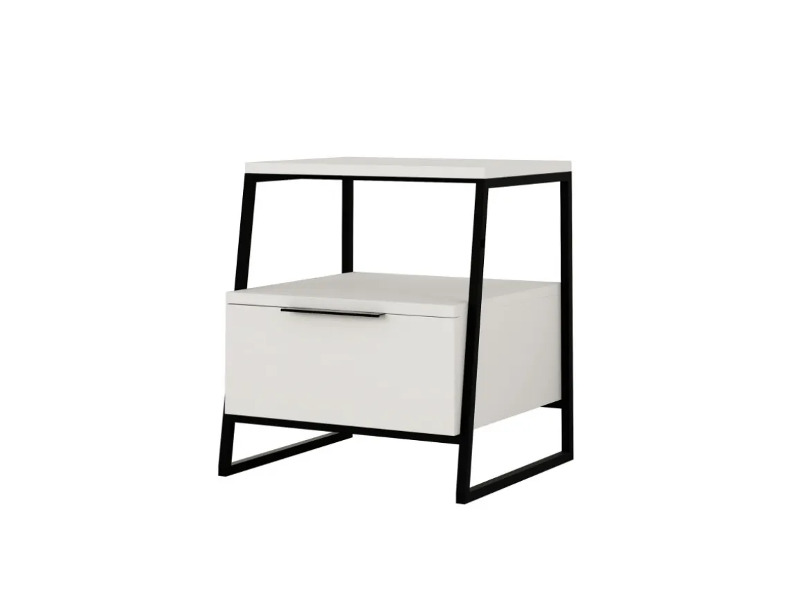 Table de chevet en bois "Pal" 45 x 40 x 50 cm - Blanc