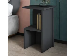 Table de chevet en bois "Roisin" - 30 x 30 x 50 cm - Gris anthracite