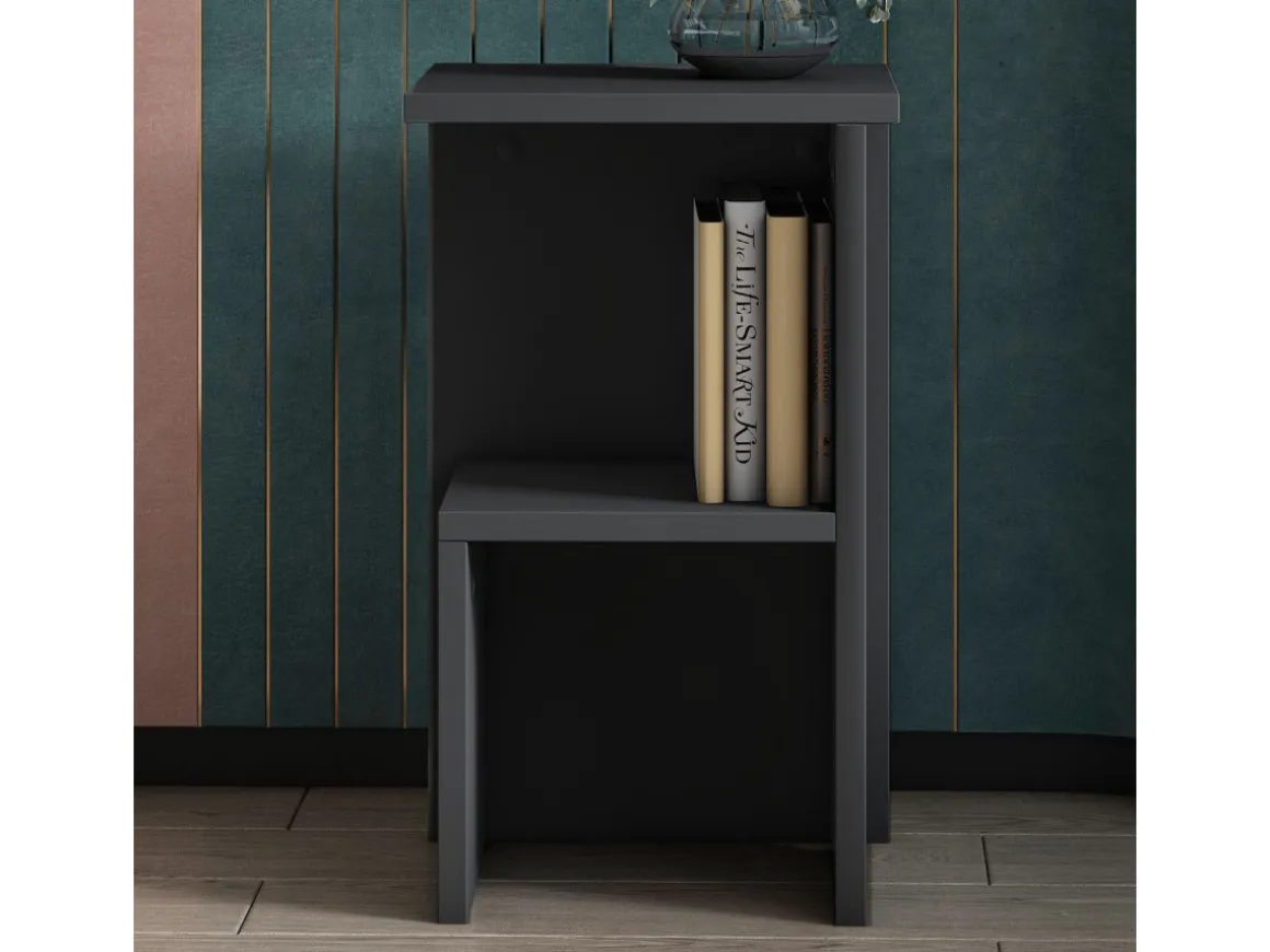 Table de chevet en bois "Roisin" - 30 x 30 x 50 cm - Gris anthracite