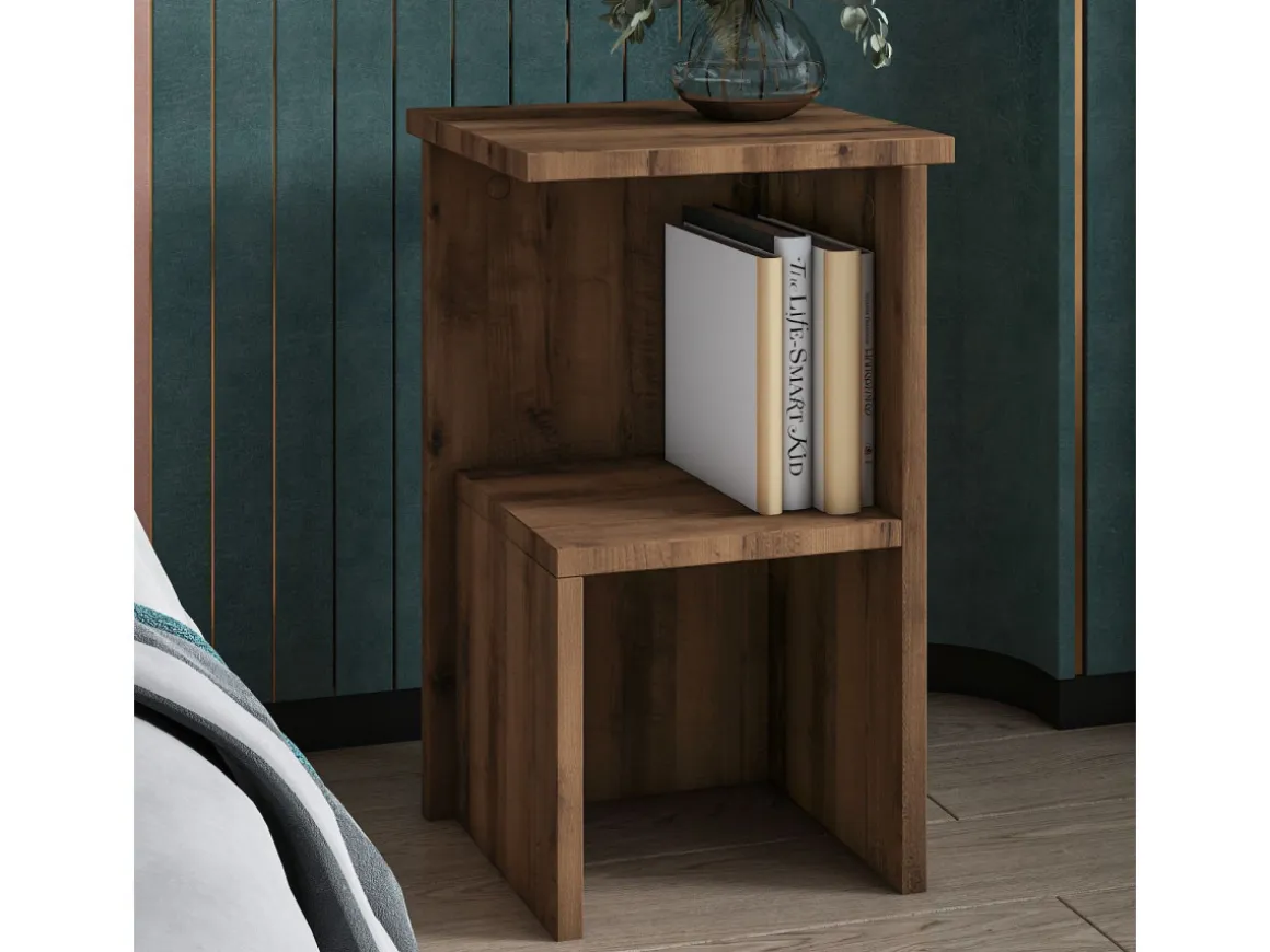 Table de chevet en bois "Roisin" - 30 x 30 x 50 cm - Marron