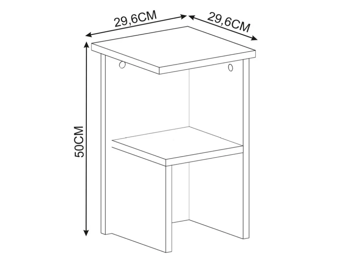 Table de chevet en bois "Roisin" - 30 x 30 x 50 cm - Marron