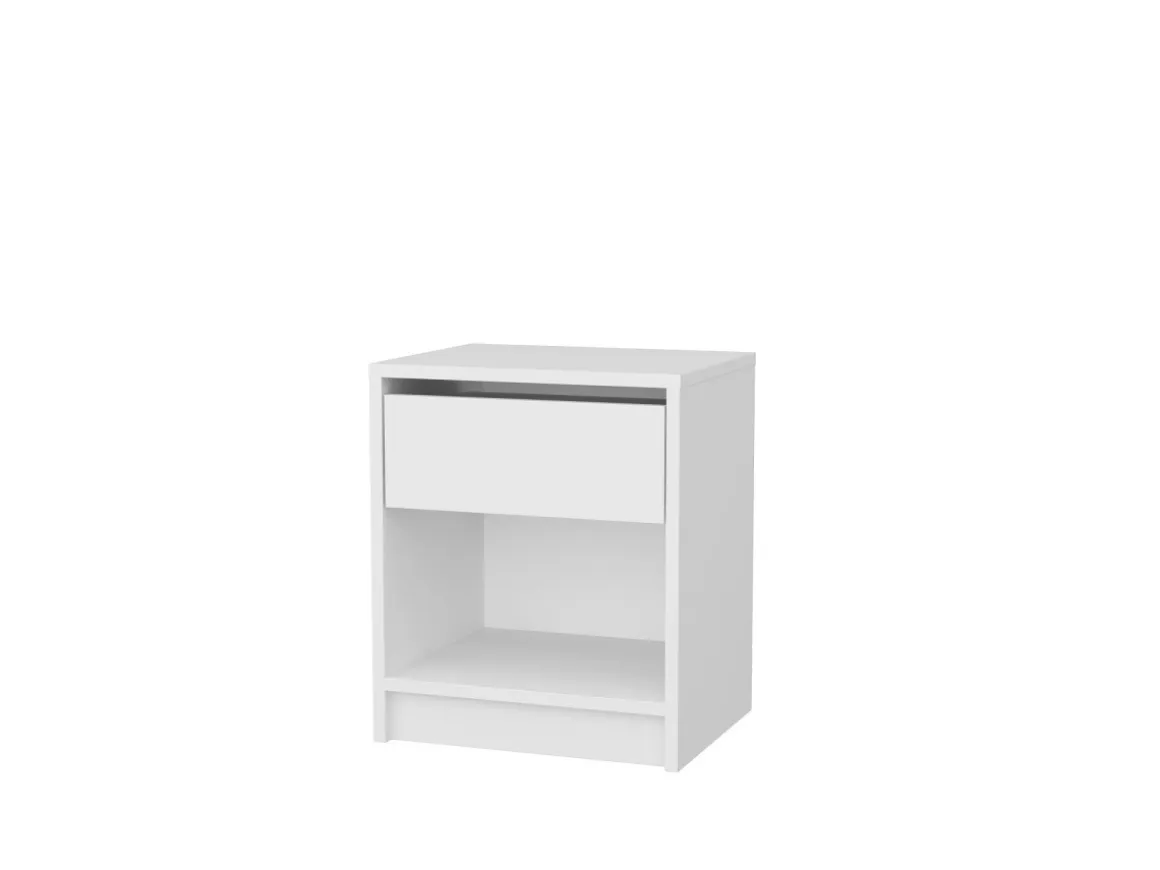 Table de chevet en bois "Sheridan" - 45 x 40 x 53 cm - Blanc