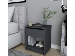 Table de chevet en bois "Sheridan" - 45 x 40 x 53 cm - Gris anthracite
