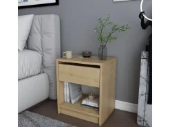 Table de chevet en bois "Sheridan" - 45 x 40 x 53 cm - Beige
