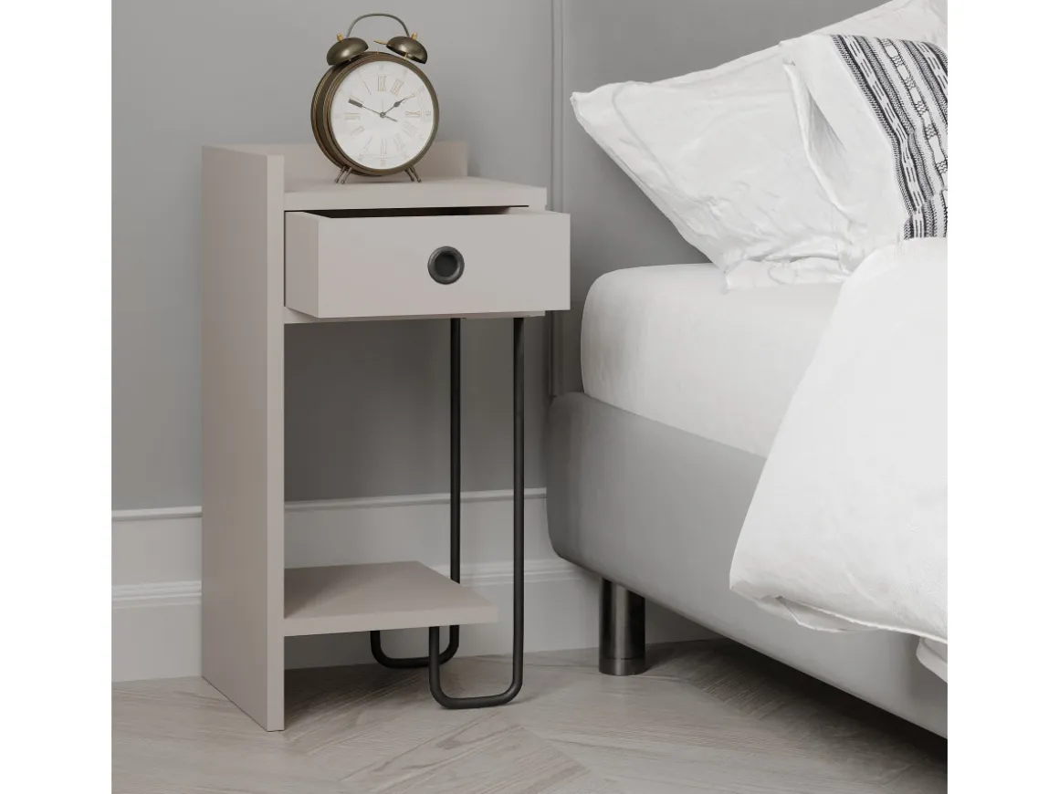 Table de chevet en bois "Sirius" - 32 x 30 x 61 cm - Moka clair
