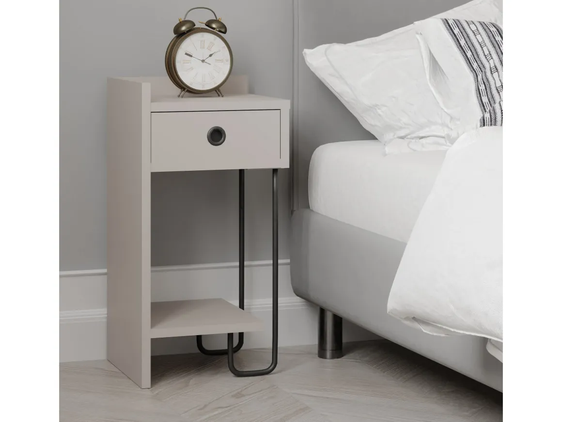Table de chevet en bois "Sirius" - 32 x 30 x 61 cm - Moka clair