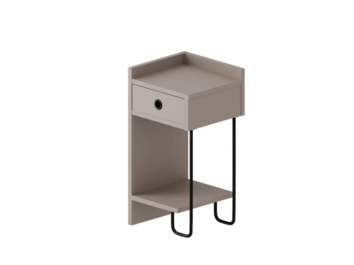 Table de chevet en bois "Sirius" - 32 x 30 x 61 cm - Moka clair