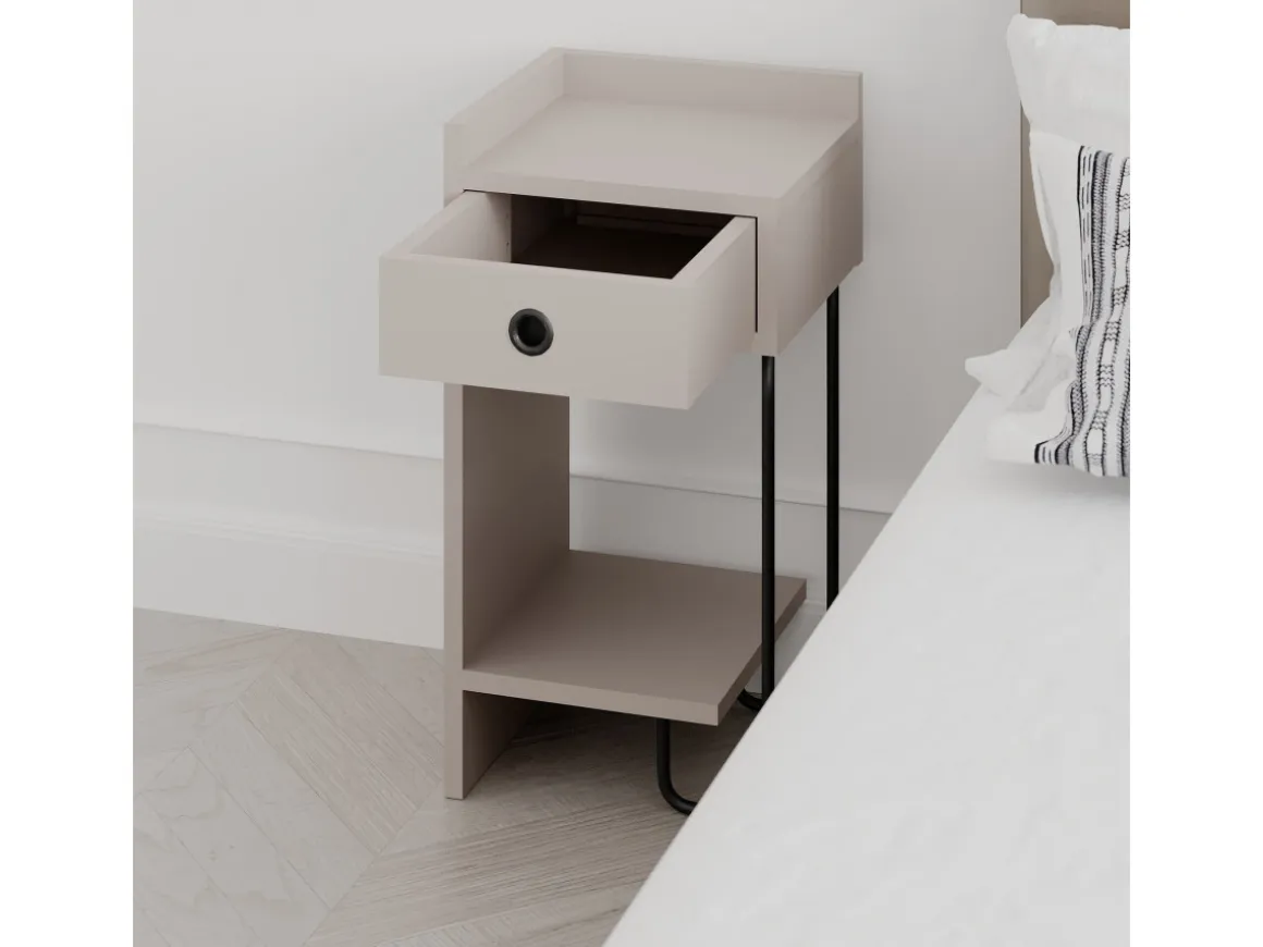 Table de chevet en bois "Sirius" - 32 x 30 x 61 cm - Moka clair