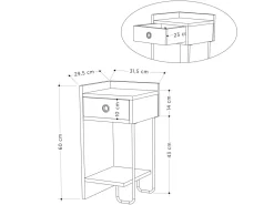 Table de chevet en bois