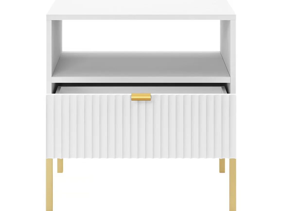 Table de chevet en bois "Tunis" - Blanche