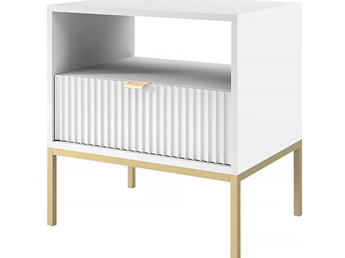 Table de chevet en bois "Tunis" - Blanche