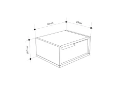 Table de chevet murale en bois "Eco" - 40 x 30 x 19 cm - Vert