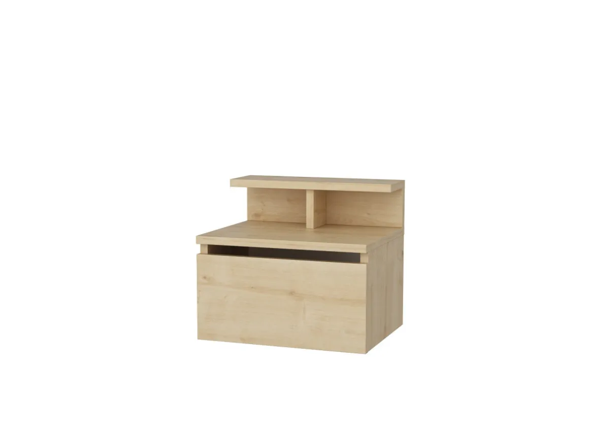 Table de chevet murale en bois "Alice" - 40 x 32 x 35 cm - Beige