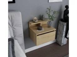 Table de chevet murale en bois