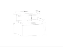 Table de chevet murale en bois