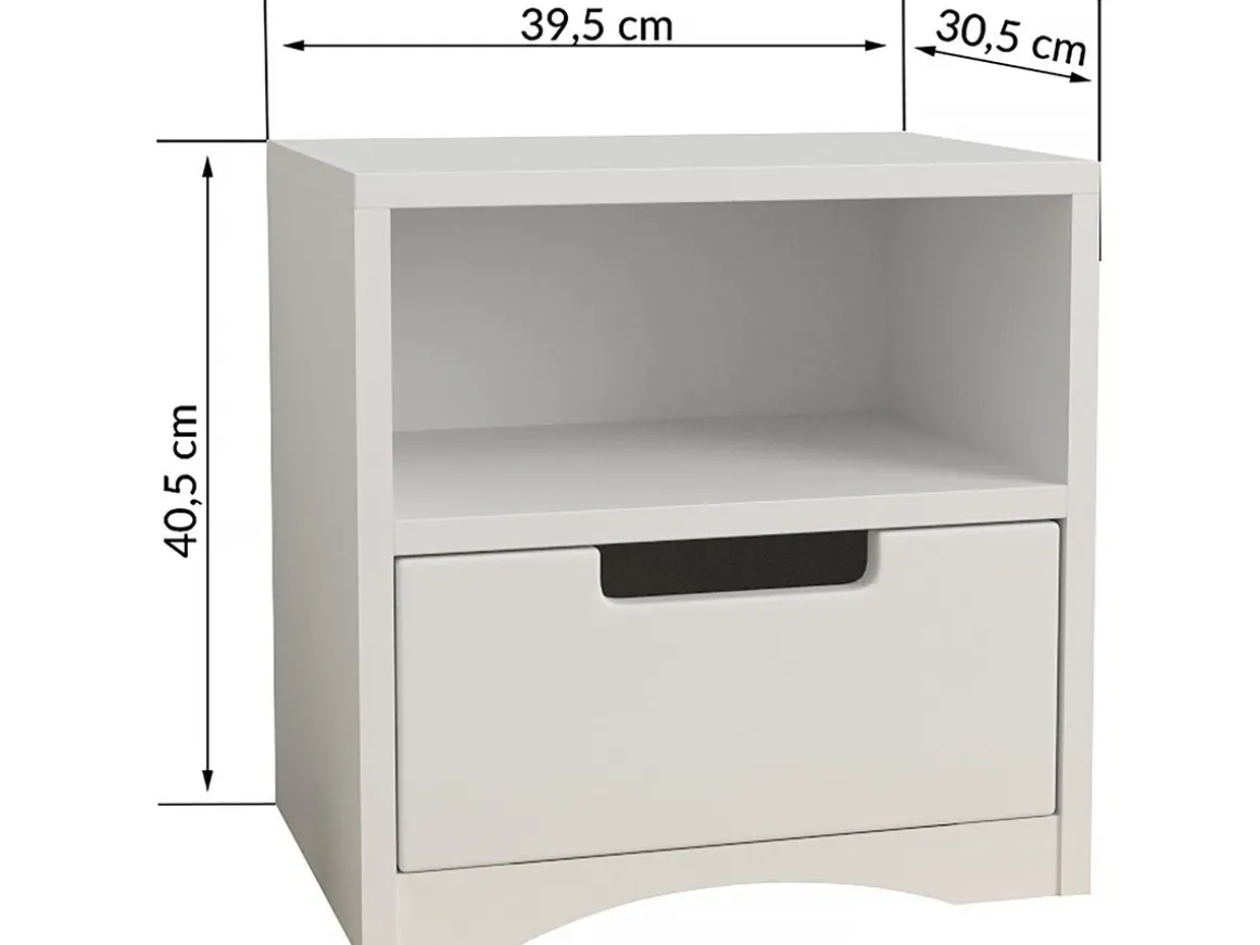 Table de chevet pour enfants "Classic" -40,5 x 39,5 x 30,5 cm- Blanc