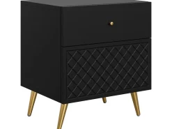 Table de chevet "Temerra " 50 x 42 x 57 cm - Noir