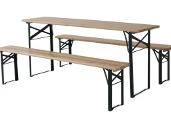 Table de jardin brasserie pliante avec 2 bancs 