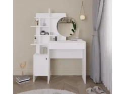 Table de maquillage en bois "Mup" 105 x 35 x 151 cm - Blanc