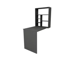 Table de maquillage en bois "Sedir" - 90 x 59 x 74 cm - Gris anthracite