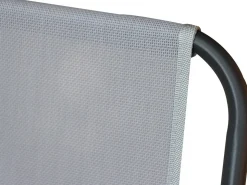 Table et chaises de jardin avec parasol en métal "Convivia" - 6 places - Gris clair