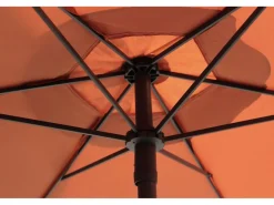 Table et chaises de jardin avec parasol en métal 