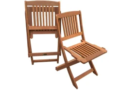 Table et chaises de jardin en bois exotique "Hongkong 4" - Maple - Marron clair