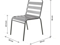 Table et chaises de jardin en métal