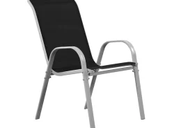 Table et chaises de jardin en textilène "Cordoba" - Phoenix - 6 places - Noir