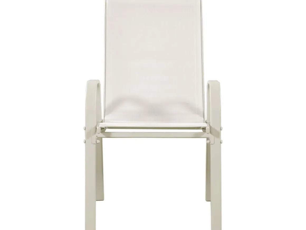 Table et chaises de jardin en textilène "Cordoba XL 180"- Phoenix - 8 places - Ecru