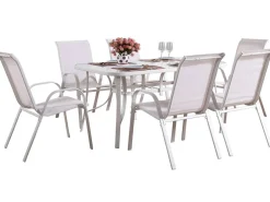 Table et chaises de jardin en textilène 
