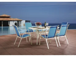 Table et chaises de jardin en textilène