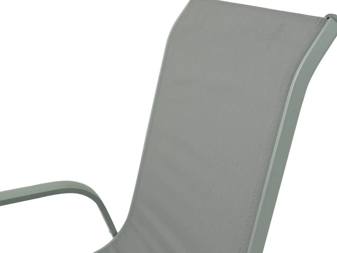 Table et chaises de jardin en textilène "cordoba + Porto" 6 personnes gris clair