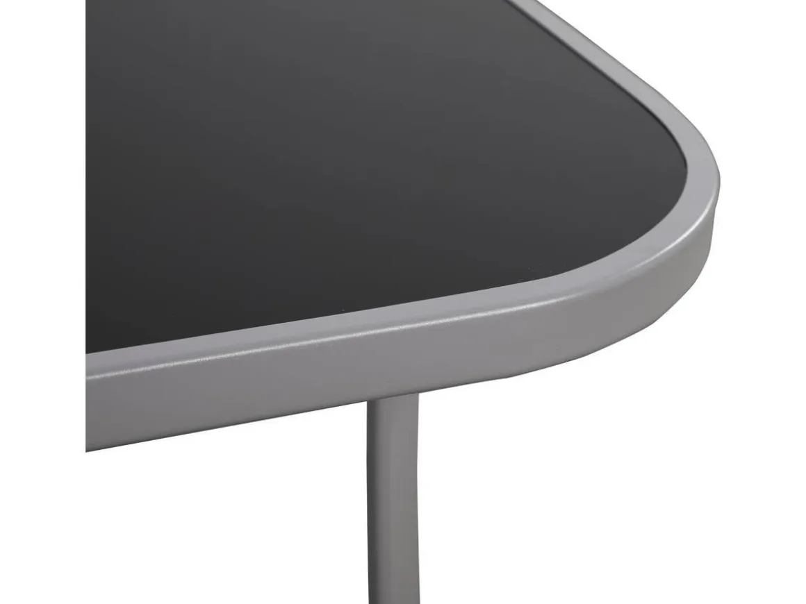 Table et chaises de jardin en textilène "cordoba + Porto" 6 personnes gris clair