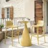 Table et chaises hautes de bistrot empilables "Vaena" - 2 places - Jaune