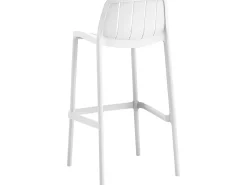 Table et chaises hautes de bistrot empilables "Vaena" - 2 places - Blanc