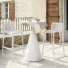 Table et chaises hautes de bistrot empilables "Néora" - 2 places - Blanc