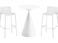 Table et chaises hautes de bistrot empilables 