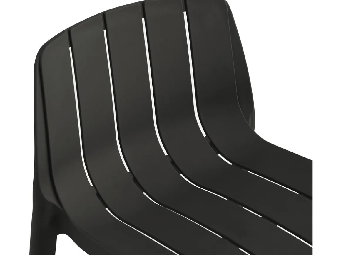 Table et chaises hautes de bistrot empilables "Vaena" - 2 places - Noir
