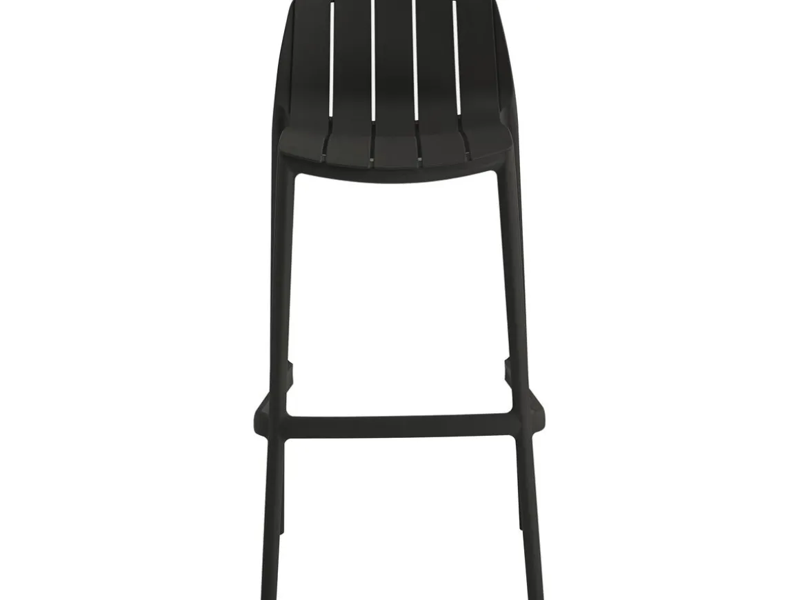 Table et chaises hautes de bistrot empilables "Vaena" - 2 places - Noir