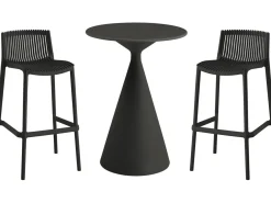 Table et chaises hautes de bistrot empilables