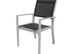 Table extensible et chaises de jardin en aluminium 