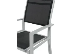 Table extensible et chaises de jardin en aluminium 